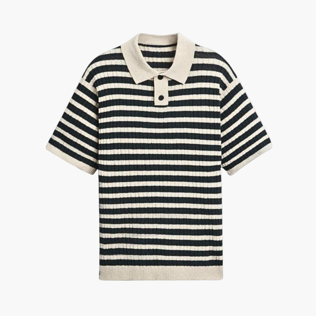 Barcelona Striped Knit Polo