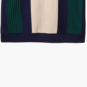 Split Ribbed Zip Polo