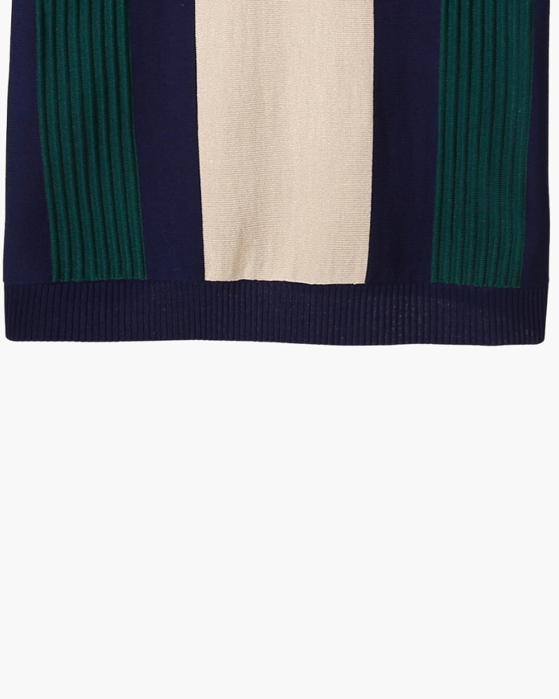 Split Ribbed Zip Polo