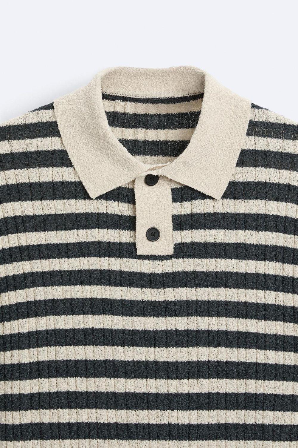 Barcelona Striped Knit Polo