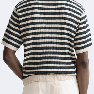 Barcelona Striped Knit Polo